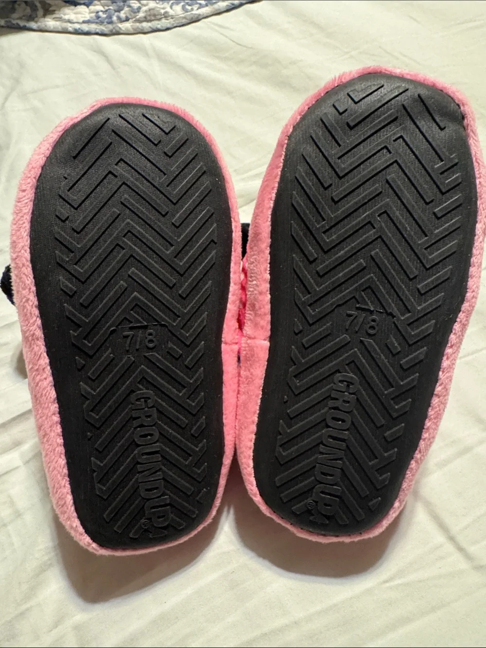 Pink Minnie Mouse Plush Kids Slippers kids 7-8